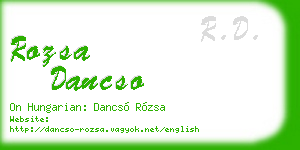 rozsa dancso business card