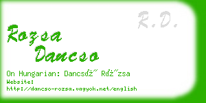 rozsa dancso business card